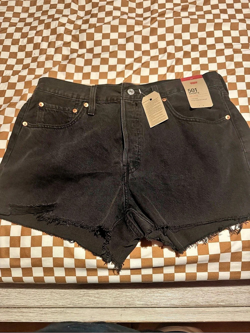 Levi's 501 Original High-Rise Shorts Original High-Rise Jean Shorts Black Waist